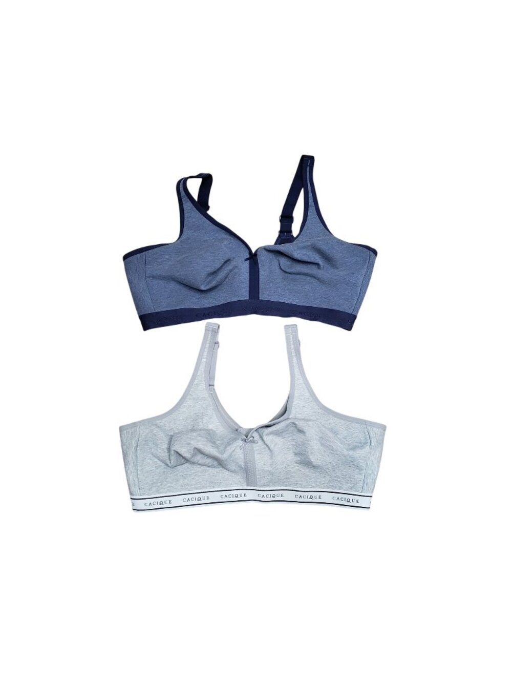 Cacique Women’s Full Coverage Front-Close Bras 2-Pack Navy & Gray Size 44DD